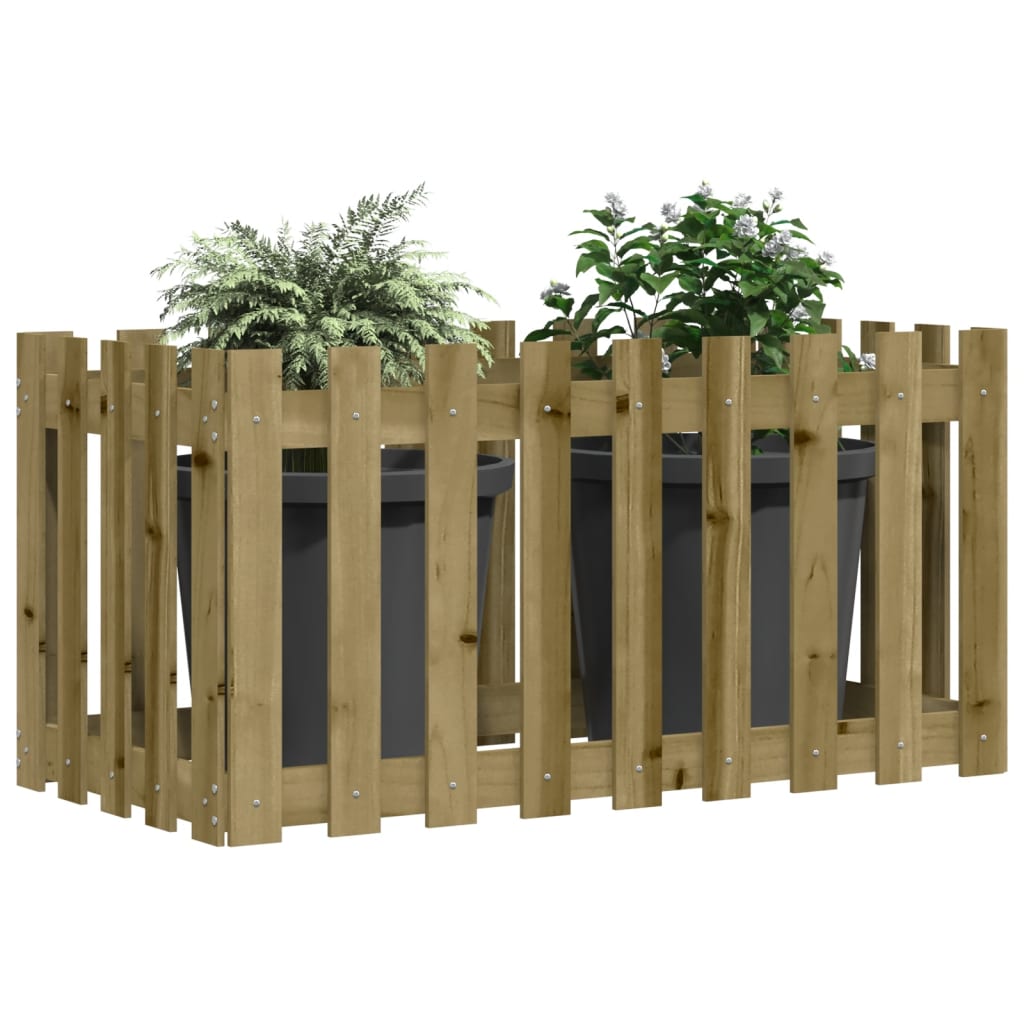 vidaXL Pat înălțat grădină design gard 100x50x50 cm lemn impregnat pin