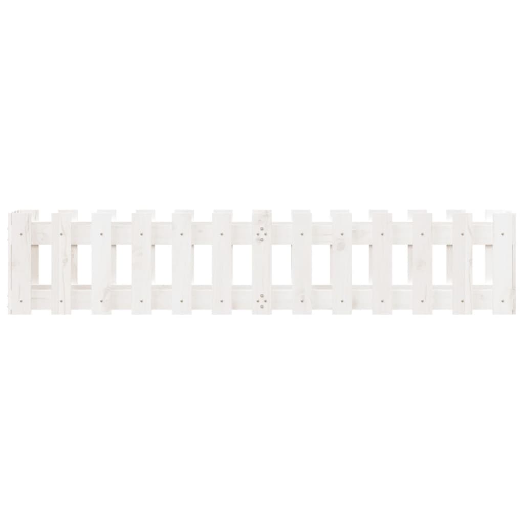 vidaXL Pat înălțat grădină design gard alb 150x30x30cm lemn pin tratat