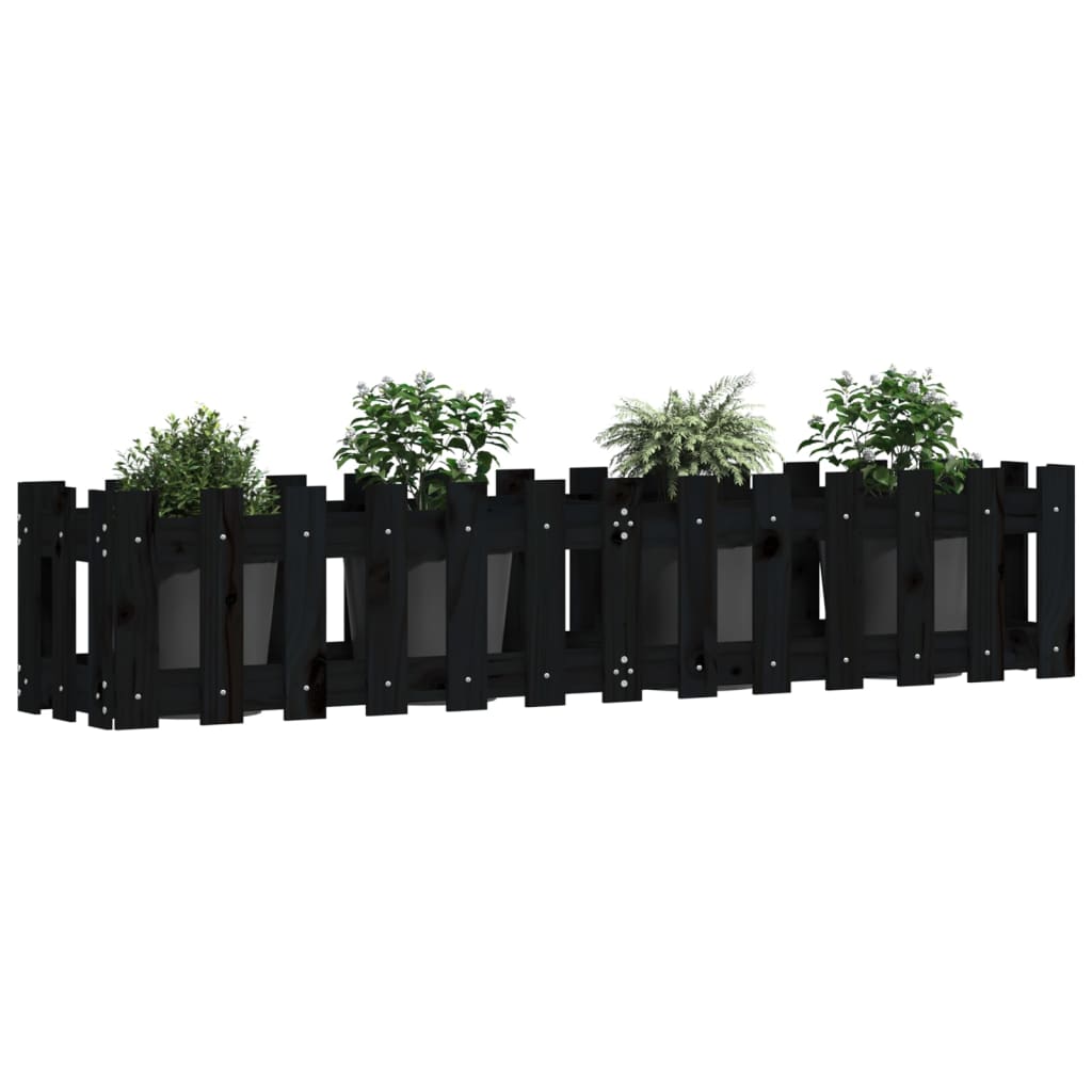 vidaXL Pat înălțat grădină design gard 150x30x30 cm lemn de pin tratat