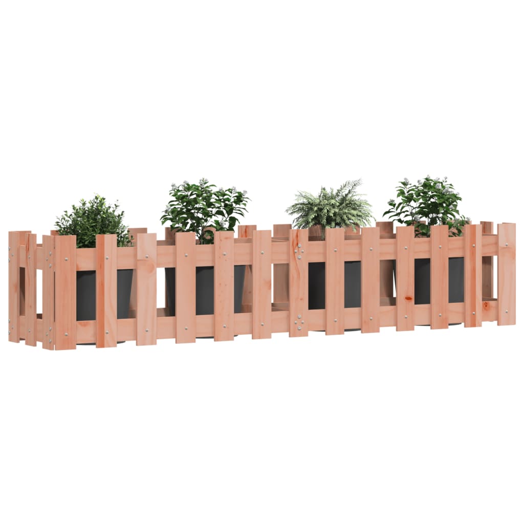 vidaXL Pat înălțat grădină cu design gard 150x30x30 cm lemn douglas