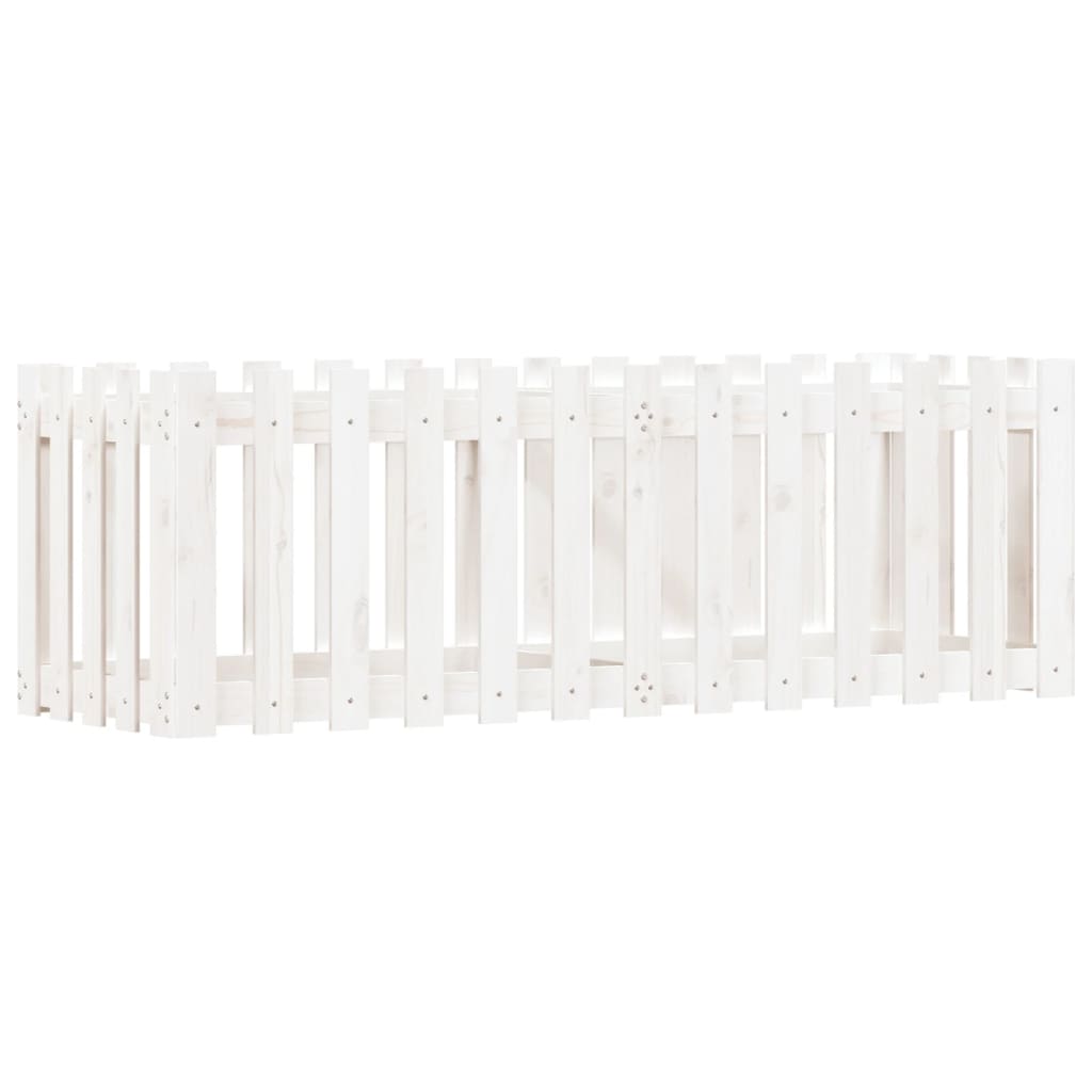 vidaXL Pat înălțat grădină design gard alb 150x50x50cm lemn pin tratat