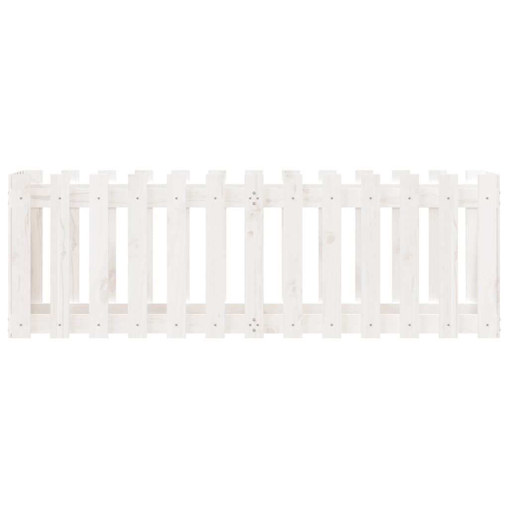 vidaXL Pat înălțat grădină design gard alb 150x50x50cm lemn pin tratat
