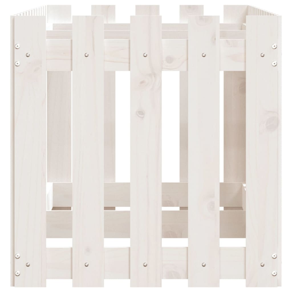 vidaXL Pat înălțat grădină design gard alb 150x50x50cm lemn pin tratat