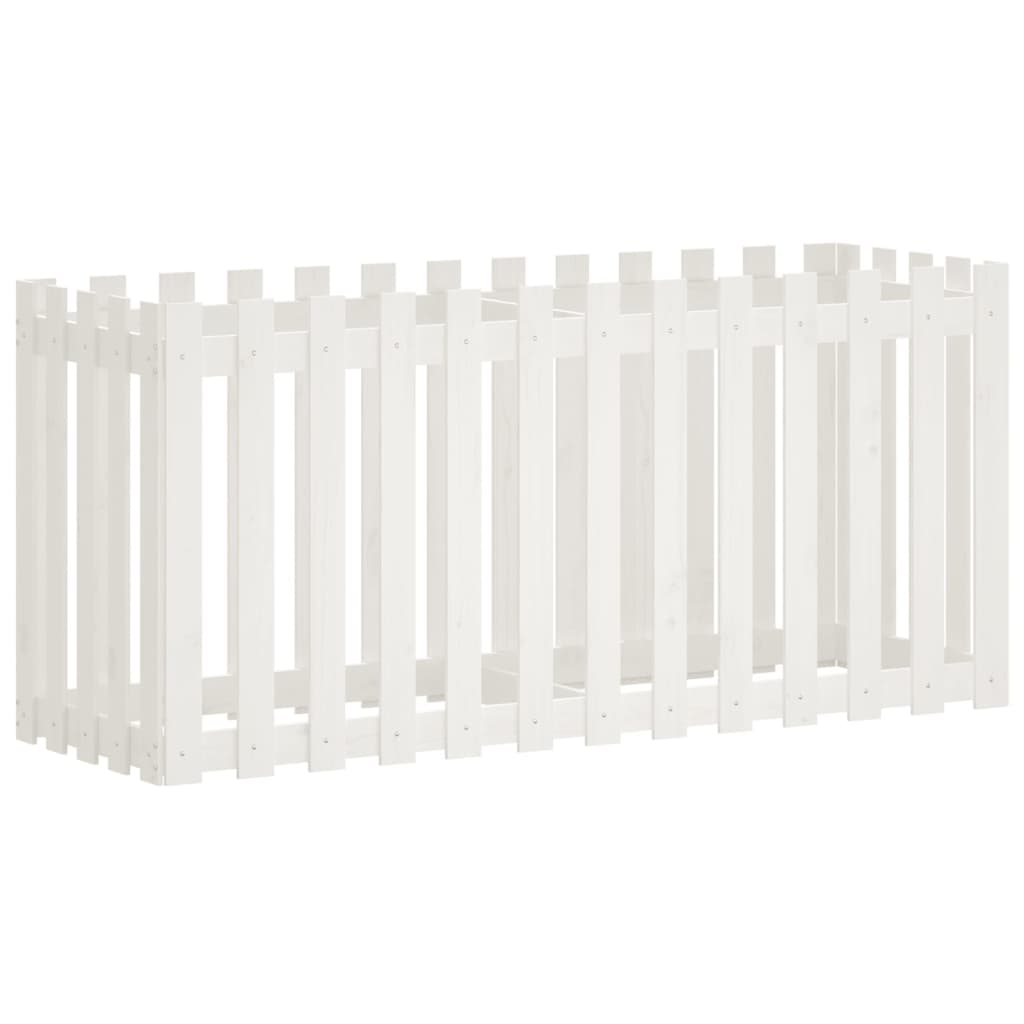 vidaXL Pat înălțat grădină design gard alb 150x50x70cm lemn pin tratat