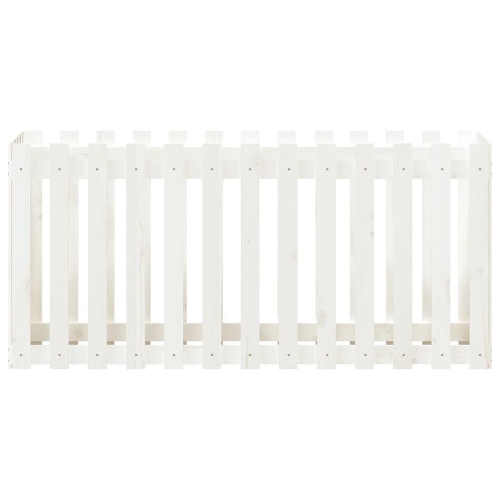vidaXL Pat înălțat grădină design gard alb 150x50x70cm lemn pin tratat