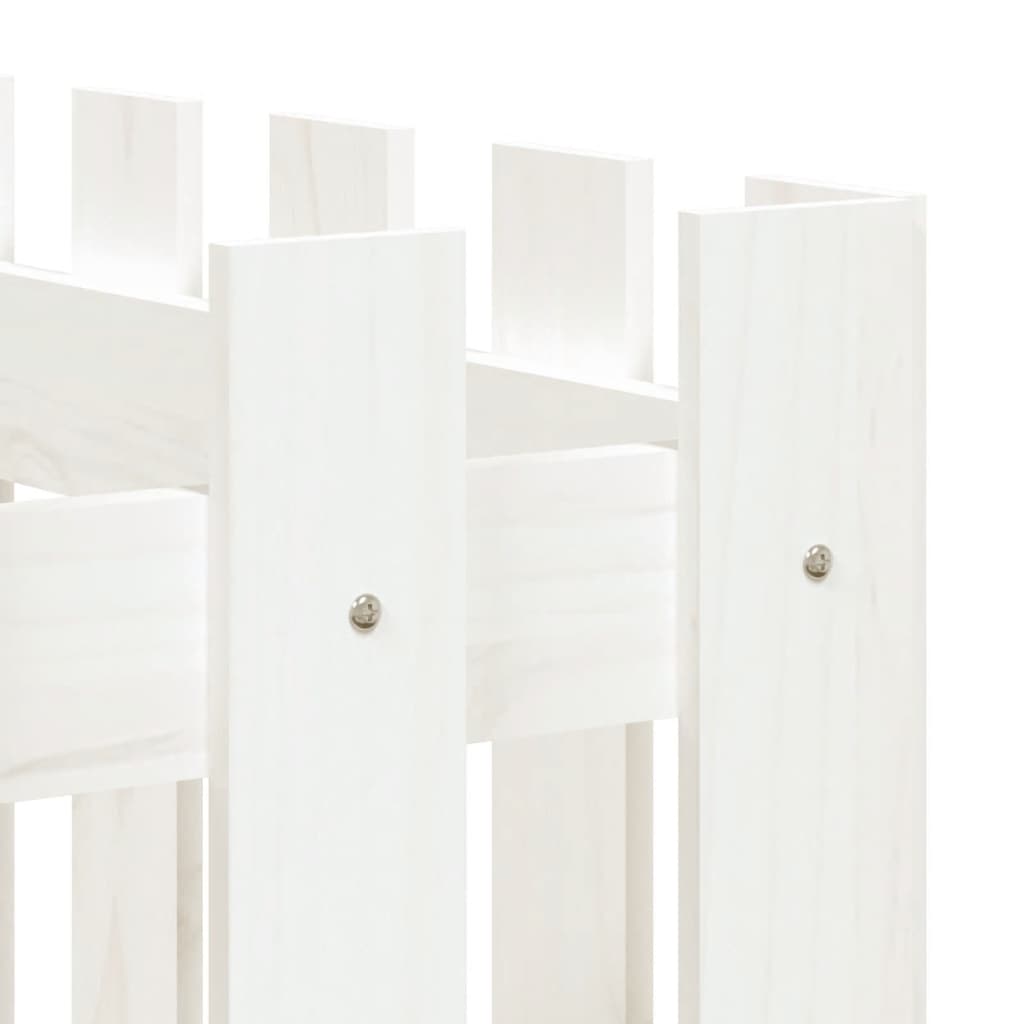 vidaXL Pat înălțat grădină design gard alb 150x50x70cm lemn pin tratat