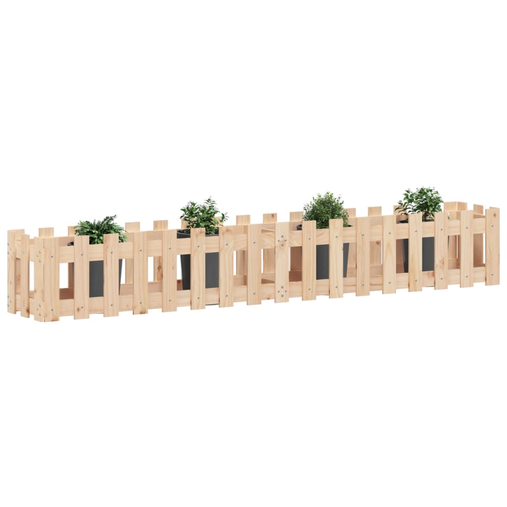 vidaXL Pat înălțat grădină design gard 200x30x30 cm lemn de pin tratat
