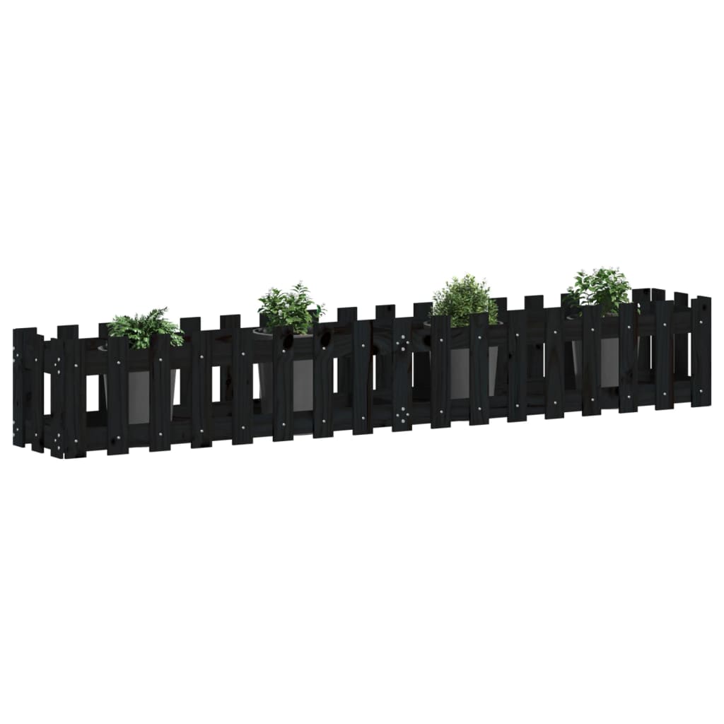 vidaXL Pat înălțat grădină design gard 200x30x30 cm lemn impregnat pin