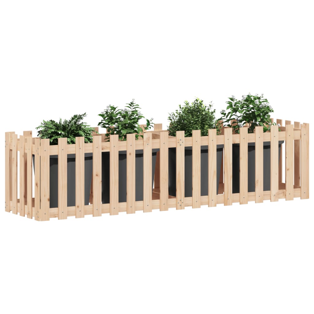 vidaXL Pat înălțat grădină design gard 200x50x50 cm lemn impregnat pin