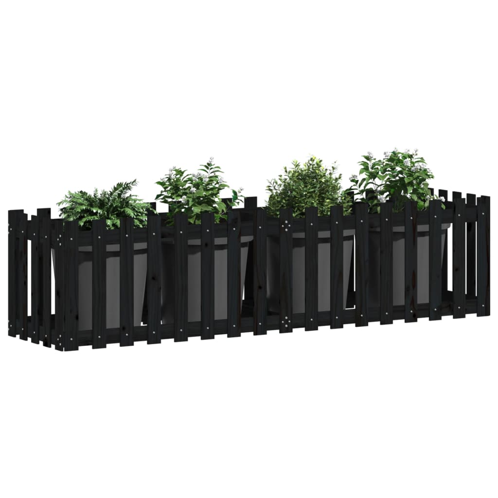 vidaXL Pat înălțat grădină design gard 200x50x50 cm lemn impregnat pin