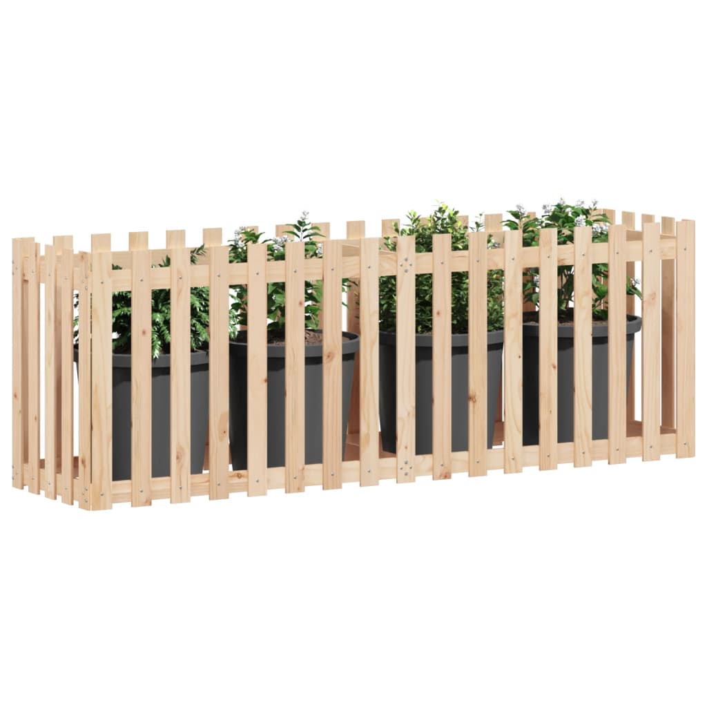 vidaXL Pat înălțat grădină design gard 200x50x70 cm lemn impregnat pin vidaXL Pat înălțat grădină design gard 200x50x70 cm lemn impregnat pin