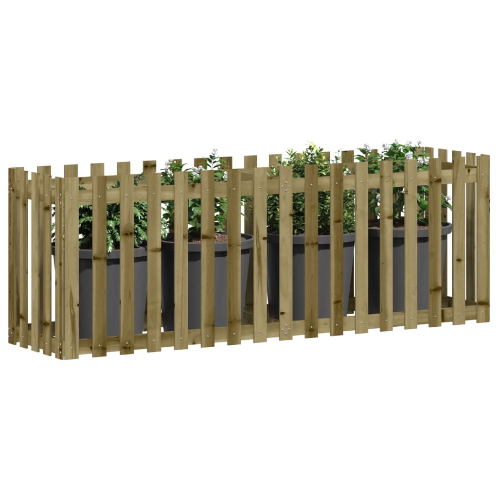 vidaXL Pat înălțat grădină design gard 200x50x70 cm lemn impregnat pin vidaXL Pat înălțat grădină design gard 200x50x70 cm lemn impregnat pin