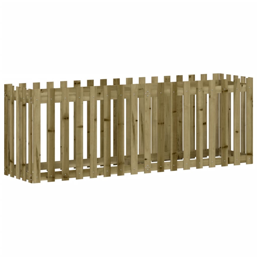 vidaXL Pat înălțat grădină design gard 200x50x70 cm lemn impregnat pin vidaXL Pat înălțat grădină design gard 200x50x70 cm lemn impregnat pin