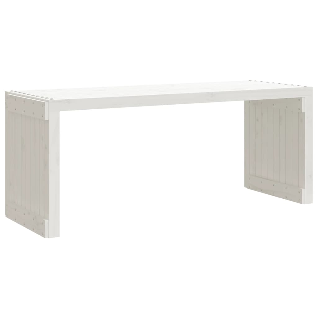vidaXL Bancă grădină extensibilă alb, 212,5x40,5x45 cm, lemn masiv pin
