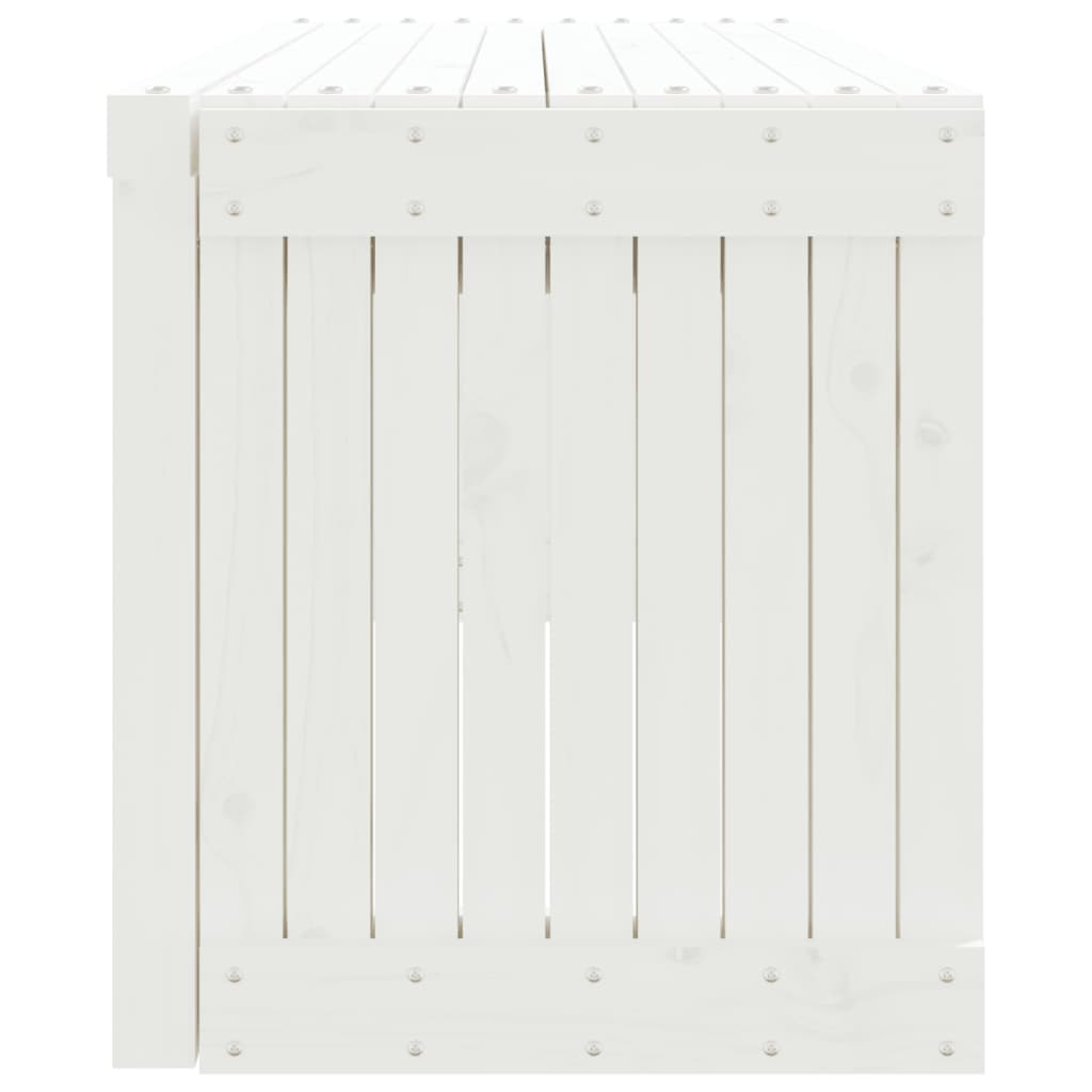 vidaXL Bancă grădină extensibilă alb, 212,5x40,5x45 cm, lemn masiv pin