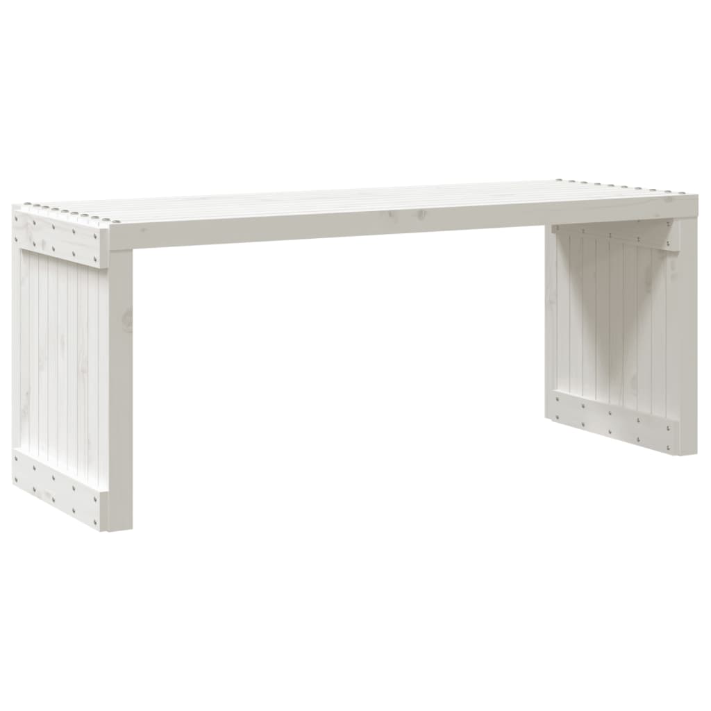 vidaXL Bancă grădină extensibilă alb, 212,5x40,5x45 cm, lemn masiv pin