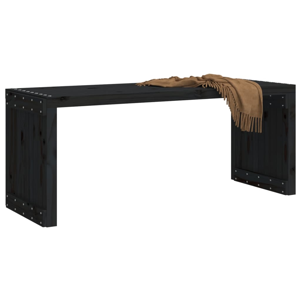 vidaXL Bancă grădină extensibilă negru 212,5x40,5x45 cm lemn masiv pin