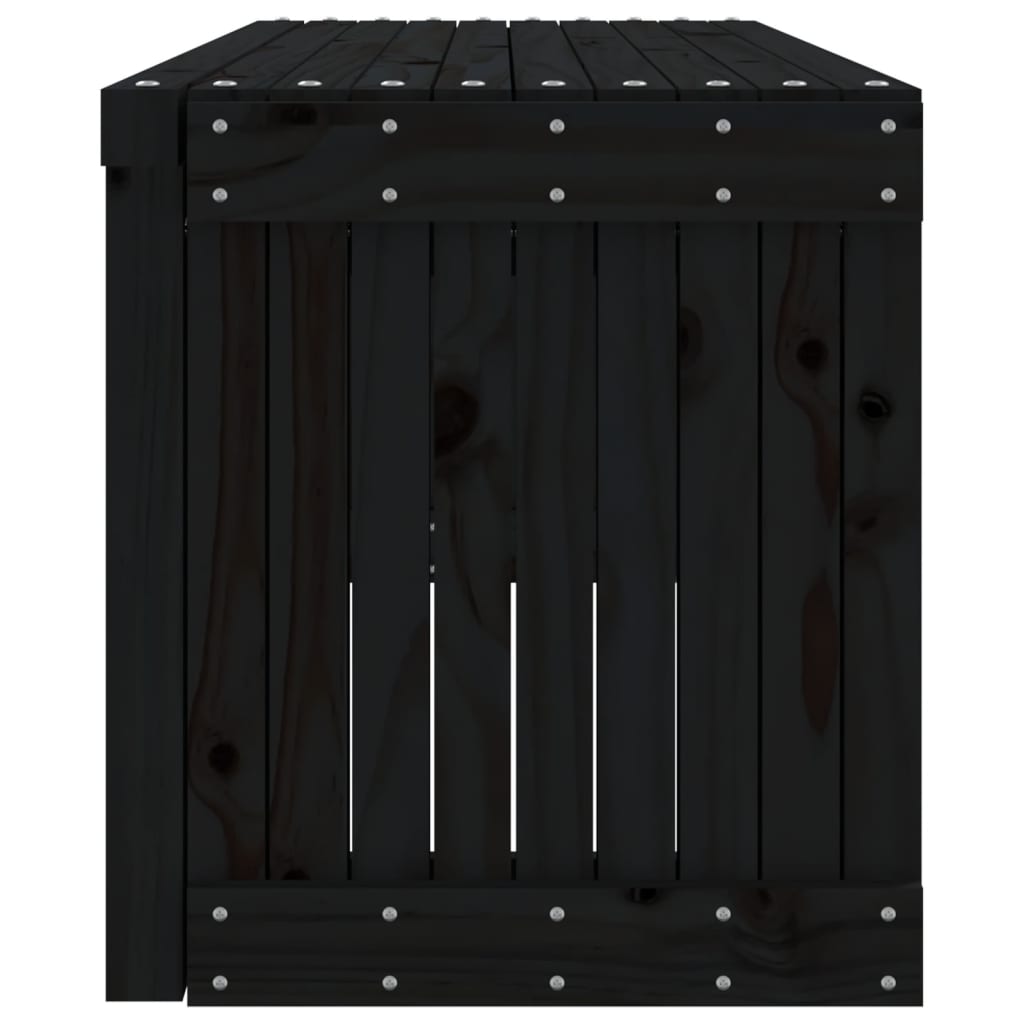 vidaXL Bancă grădină extensibilă negru 212,5x40,5x45 cm lemn masiv pin