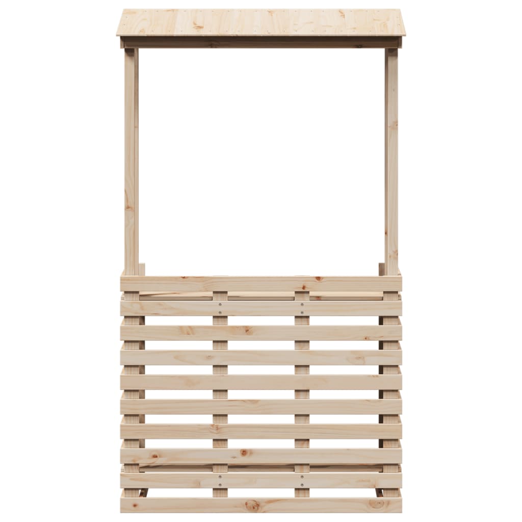 vidaXL Masă bar de exterior cu acoperiș, 112,5x57x195,5 cm, lemn masiv vidaXL Masă bar de exterior cu acoperiș, 112,5x57x195,5 cm, lemn masiv