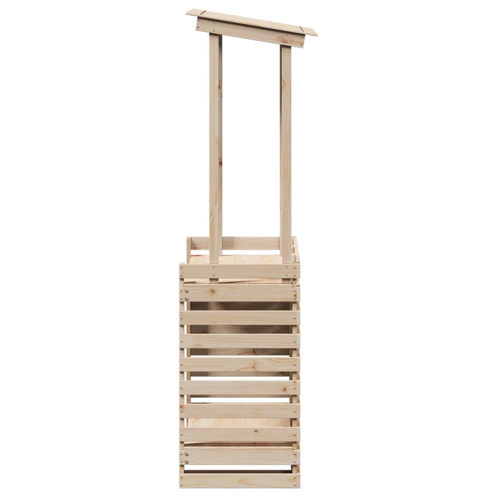 vidaXL Masă bar de exterior cu acoperiș, 112,5x57x195,5 cm, lemn masiv vidaXL Masă bar de exterior cu acoperiș, 112,5x57x195,5 cm, lemn masiv