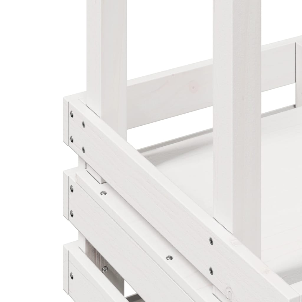 vidaXL Masă bar de exterior cu acoperiș, alb, 112,5x57x195,5 cm, lemn vidaXL Masă bar de exterior cu acoperiș, alb, 112,5x57x195,5 cm, lemn