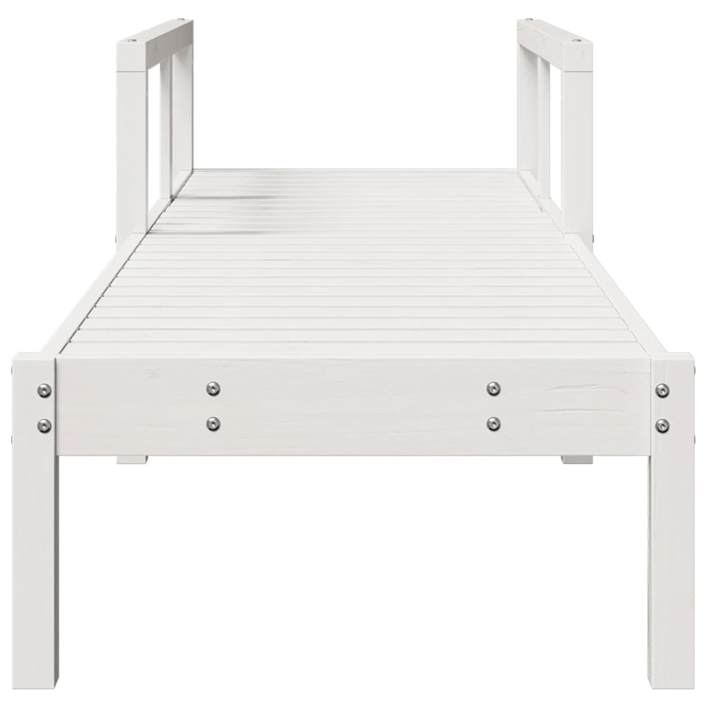 vidaXL Șezlong, alb, 199,5x62x55 cm, lemn masiv de pin