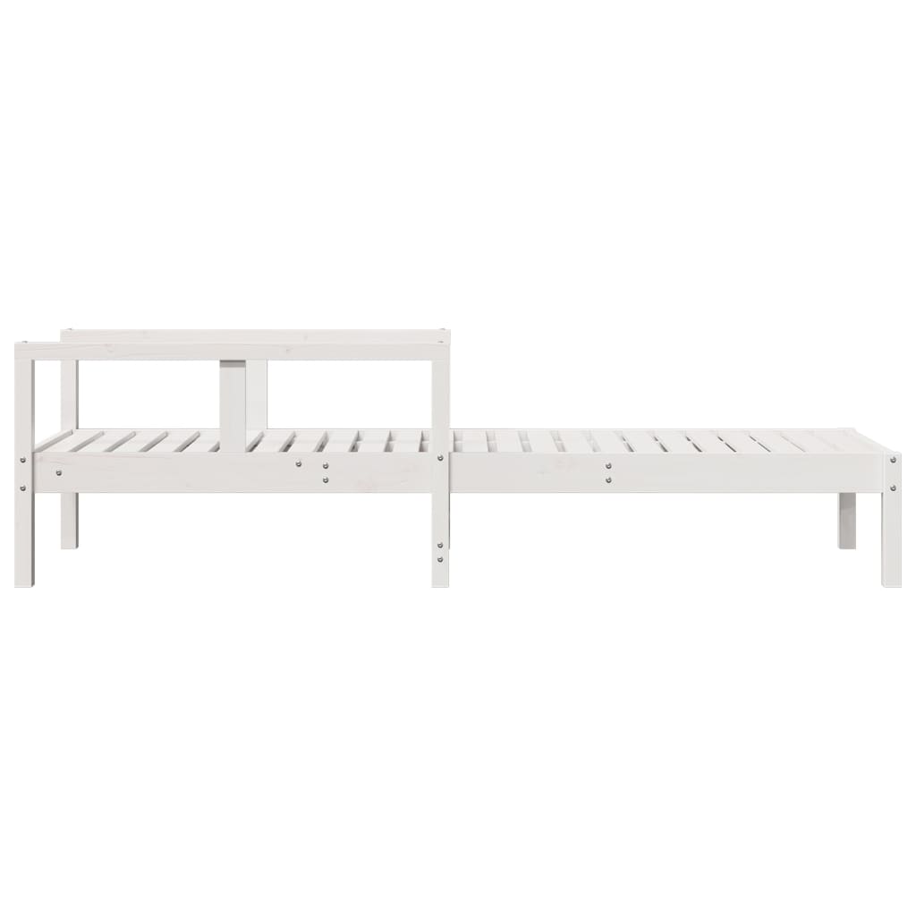 vidaXL Șezlong, alb, 199,5x62x55 cm, lemn masiv de pin