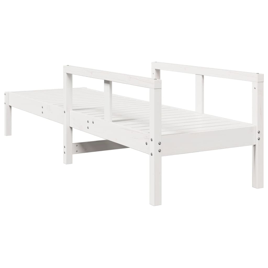 vidaXL Șezlong, alb, 199,5x62x55 cm, lemn masiv de pin