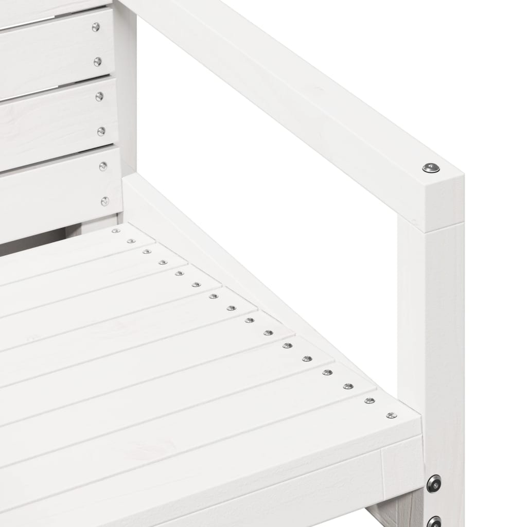 vidaXL Scaun de grădină, alb, 57,5x63x76 cm, lemn masiv de pin