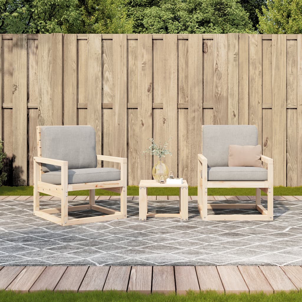 vidaXL Set mobilier de grădină, 3 piese, lemn masiv de pin vidaXL Set mobilier de grădină, 3 piese, lemn masiv de pin