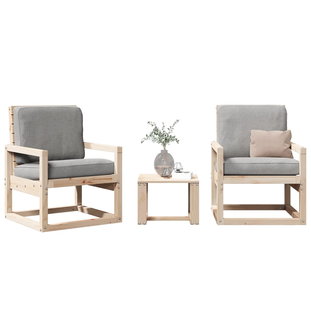 vidaXL Set mobilier de grădină, 3 piese, lemn masiv de pin vidaXL Set mobilier de grădină, 3 piese, lemn masiv de pin