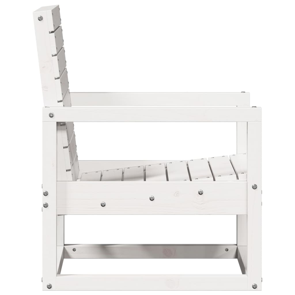 vidaXL Set mobilier de grădină, 3 piese, alb, lemn masiv de pin