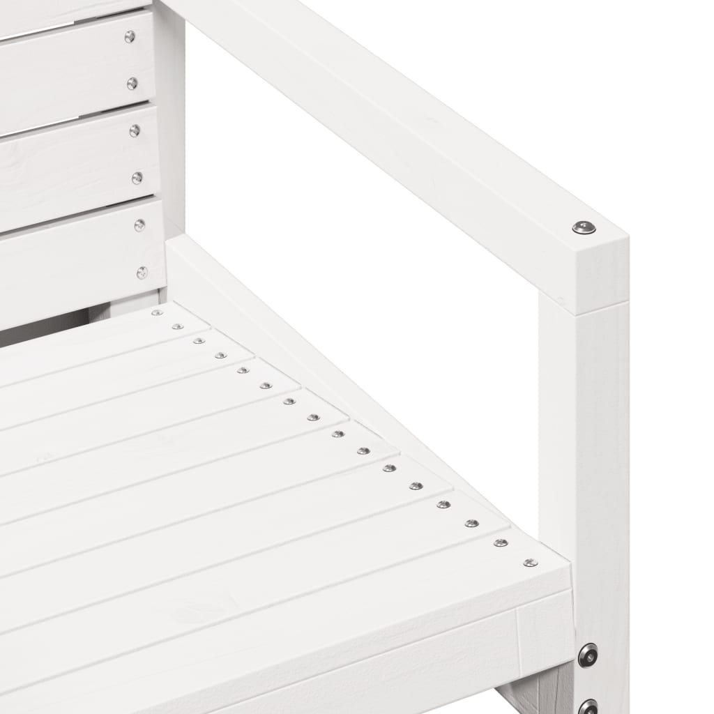 vidaXL Set mobilier de grădină, 3 piese, alb, lemn masiv de pin