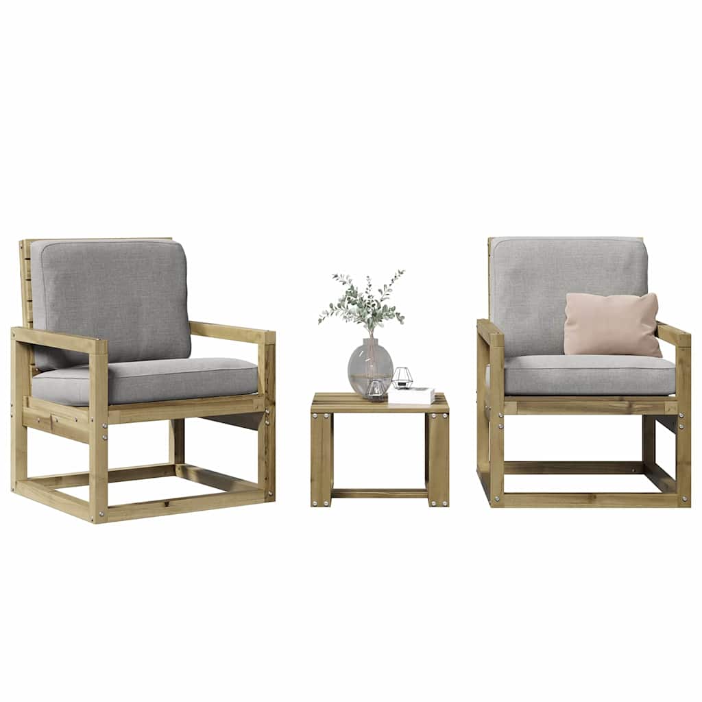 vidaXL Set mobilier de grădină, 3 piese, lemn de pin impregnat vidaXL Set mobilier de grădină, 3 piese, lemn de pin impregnat