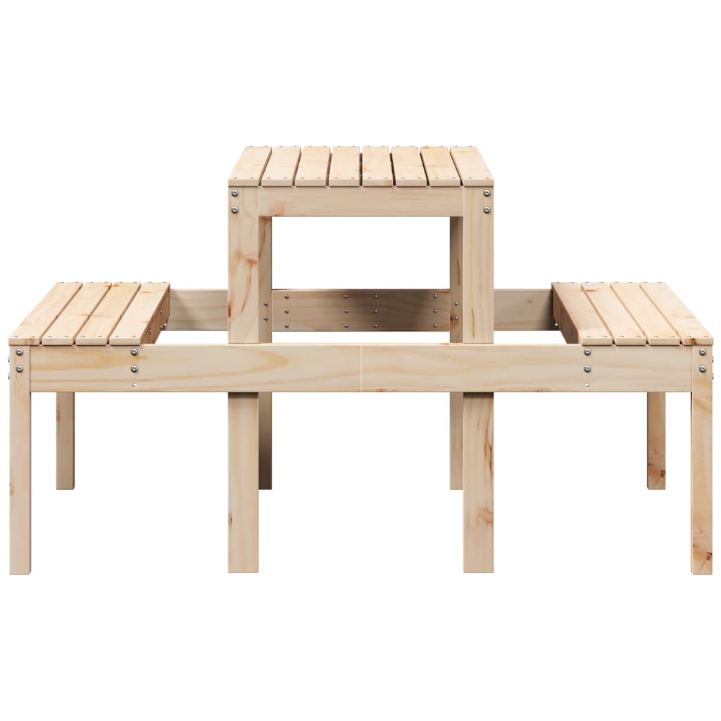vidaXL Masă de picnic, 110x134x75 cm, lemn masiv de pin vidaXL Masă de picnic, 110x134x75 cm, lemn masiv de pin