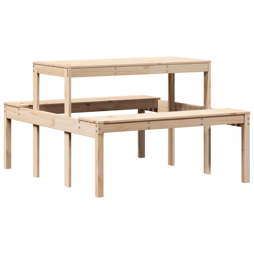 vidaXL Masă de picnic, 110x134x75 cm, lemn masiv de pin vidaXL Masă de picnic, 110x134x75 cm, lemn masiv de pin