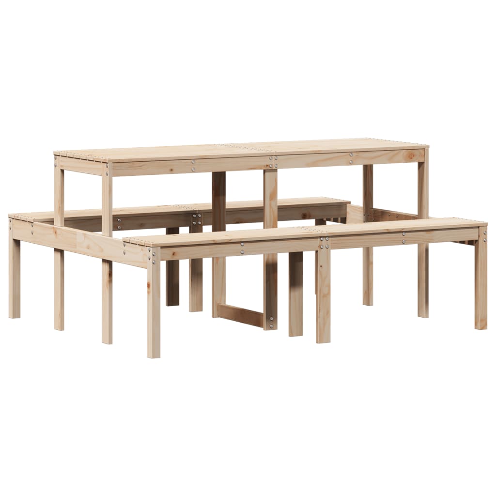 vidaXL Masă de picnic, 160x134x75 cm, lemn masiv de pin