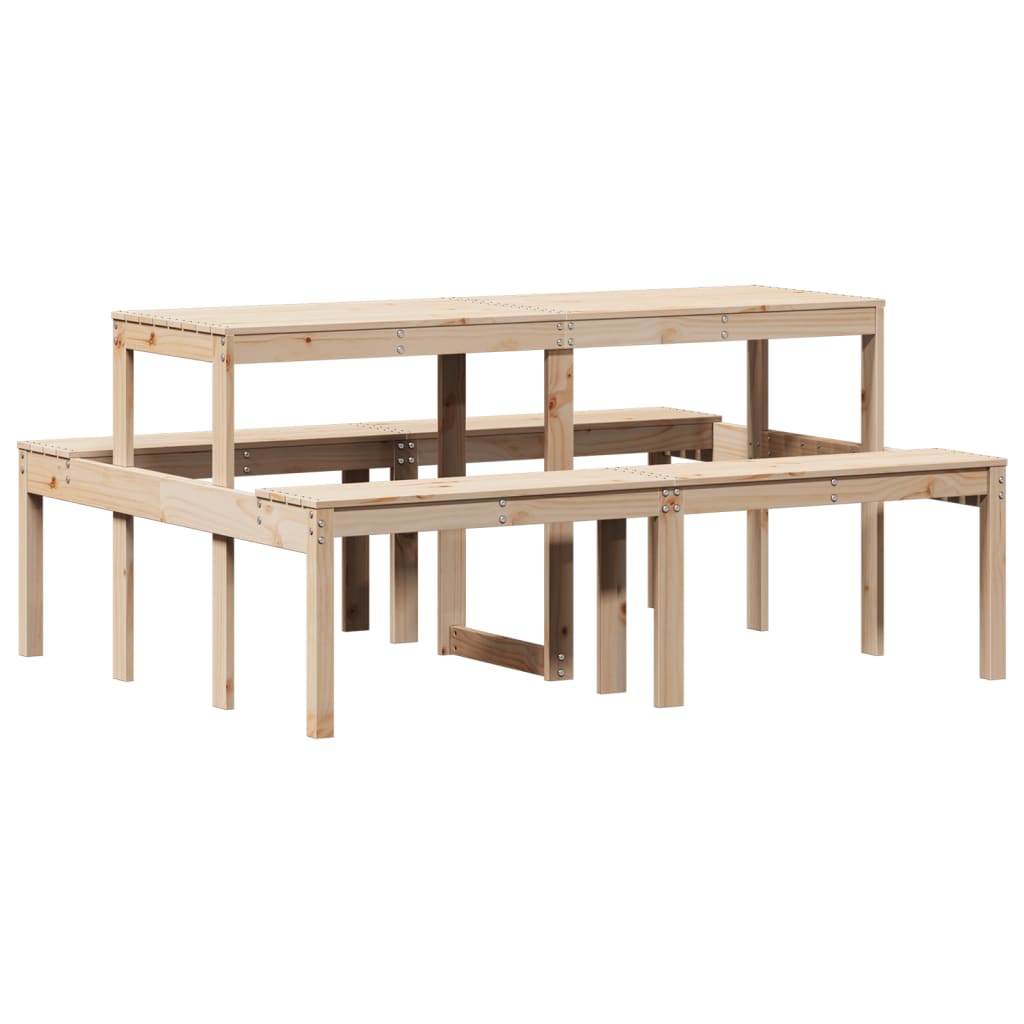 vidaXL Masă de picnic, 160x134x75 cm, lemn masiv de pin