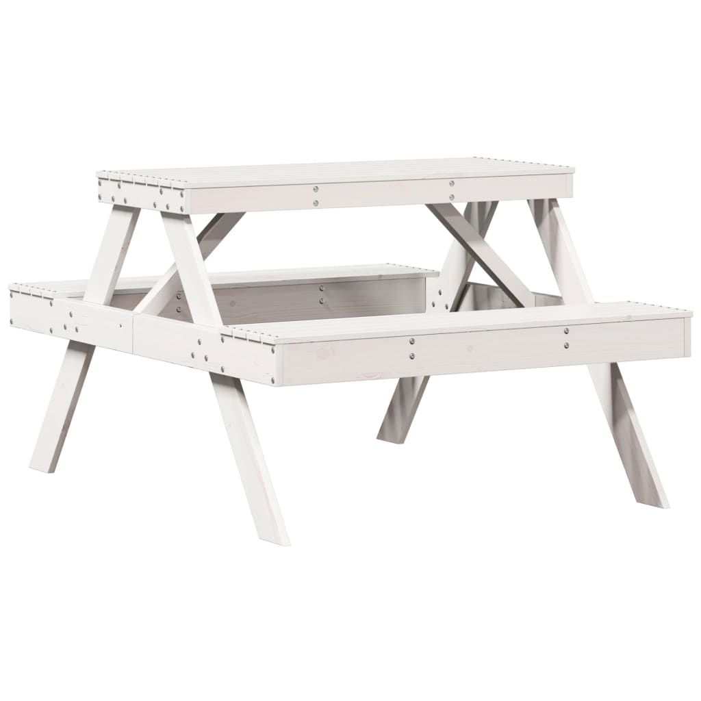 vidaXL Masă de picnic, 105x134x75 cm, lemn masiv de pin vidaXL Masă de picnic, 105x134x75 cm, lemn masiv de pin