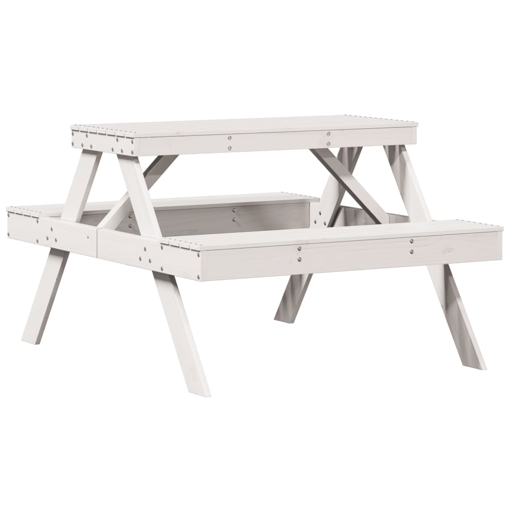 vidaXL Masă de picnic, 105x134x75 cm, lemn masiv de pin vidaXL Masă de picnic, 105x134x75 cm, lemn masiv de pin