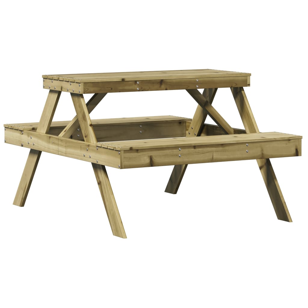 vidaXL Masă de picnic, 105x134x75 cm, lemn impregnat de pin