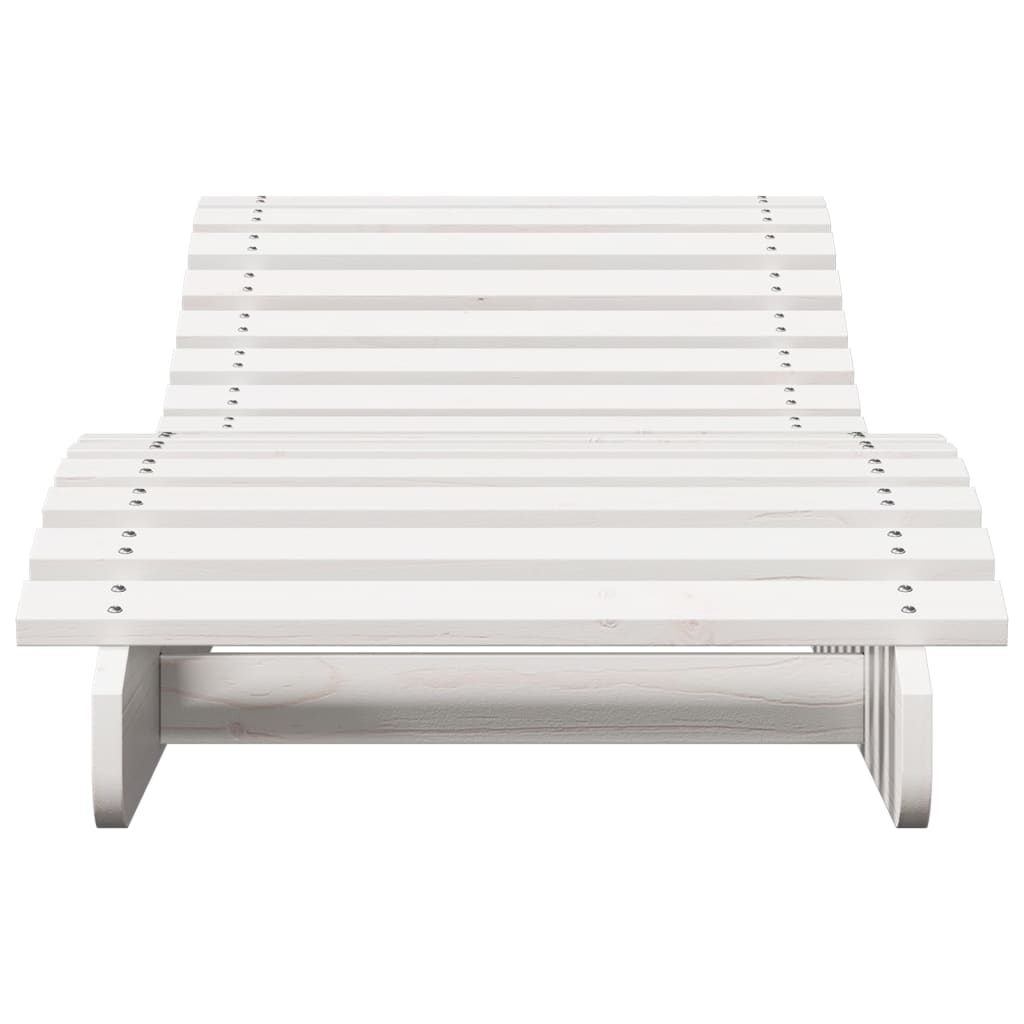 vidaXL Șezlong, alb, 205x60x31,5 cm, lemn masiv de pin