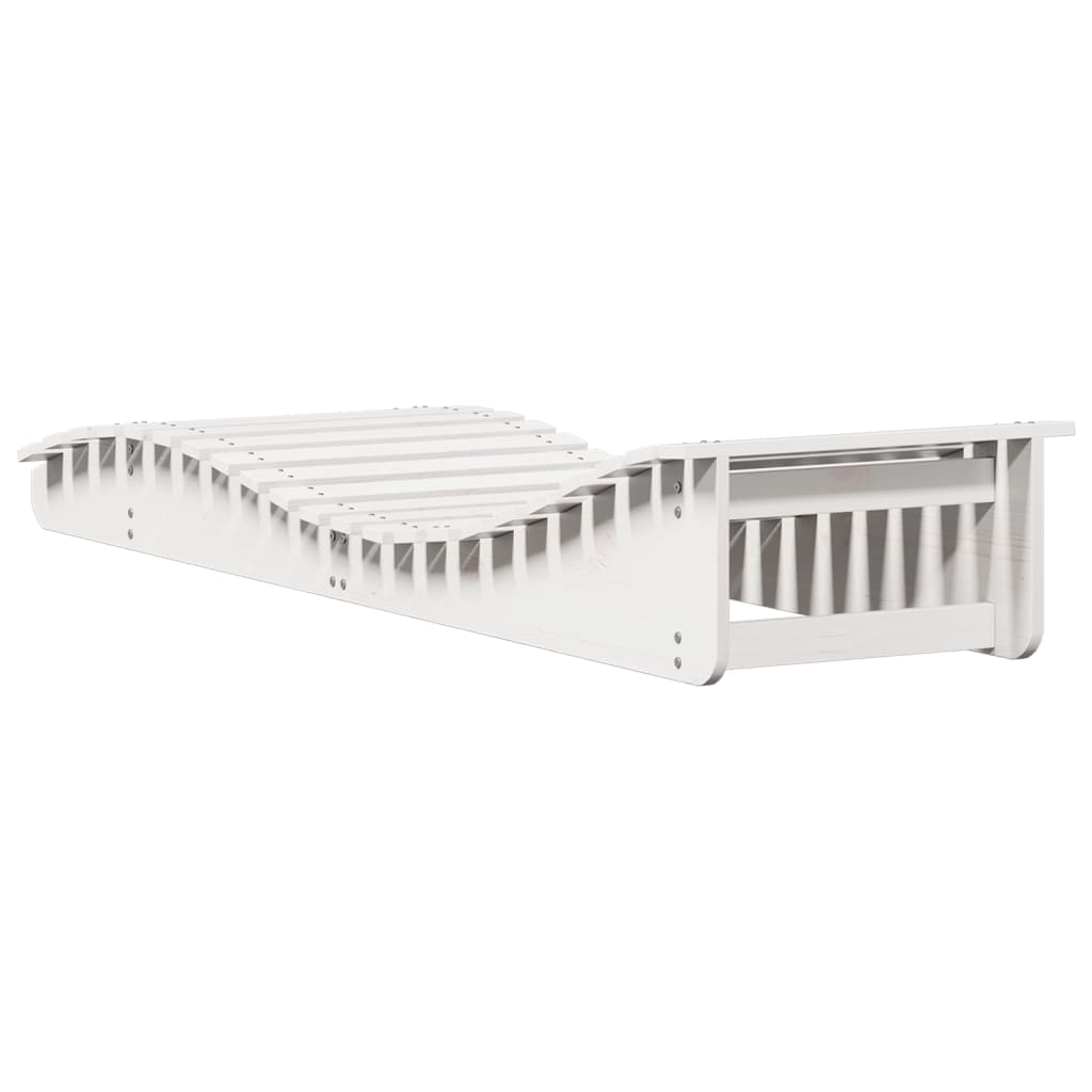 vidaXL Șezlong, alb, 205x60x31,5 cm, lemn masiv de pin