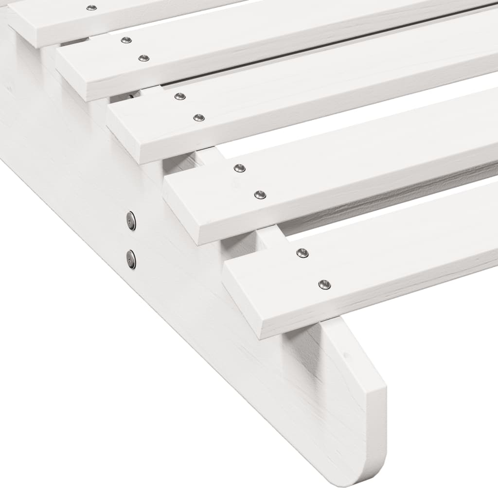 vidaXL Șezlong, alb, 205x60x31,5 cm, lemn masiv de pin