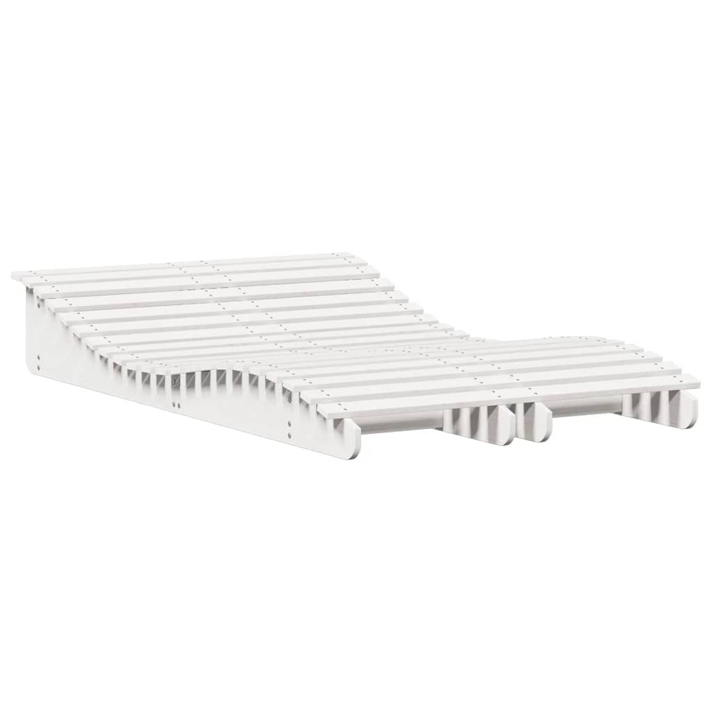vidaXL Șezlonguri, 2 buc., alb, 205x60x31,5 cm, lemn masiv pin