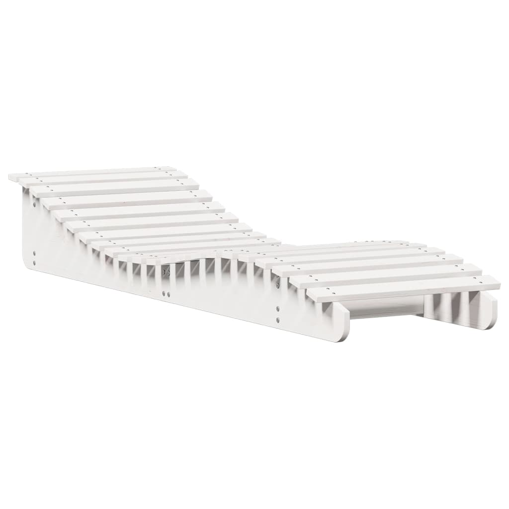 vidaXL Șezlonguri, 2 buc., alb, 205x60x31,5 cm, lemn masiv pin