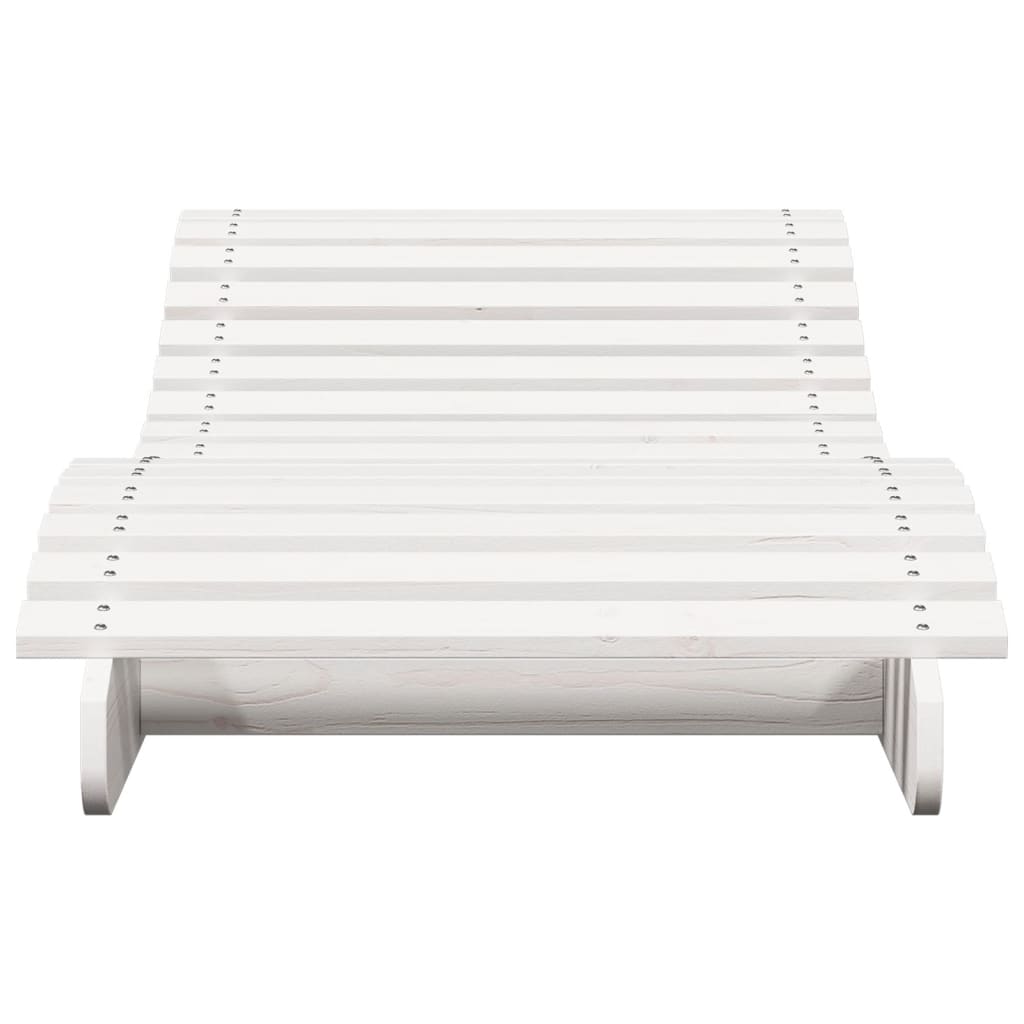 vidaXL Șezlong, alb, 205x70x31,5 cm, lemn masiv de pin