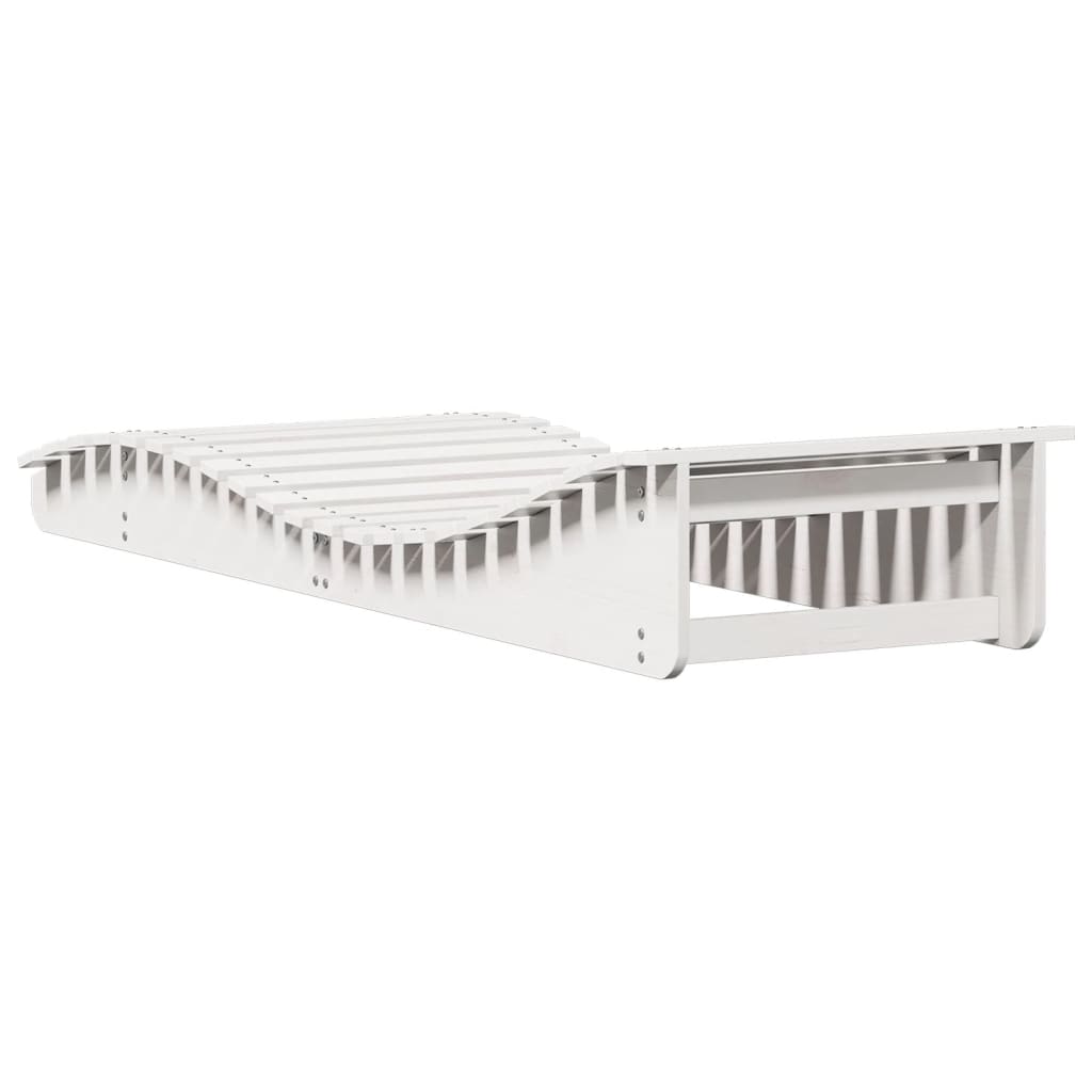 vidaXL Șezlong, alb, 205x70x31,5 cm, lemn masiv de pin