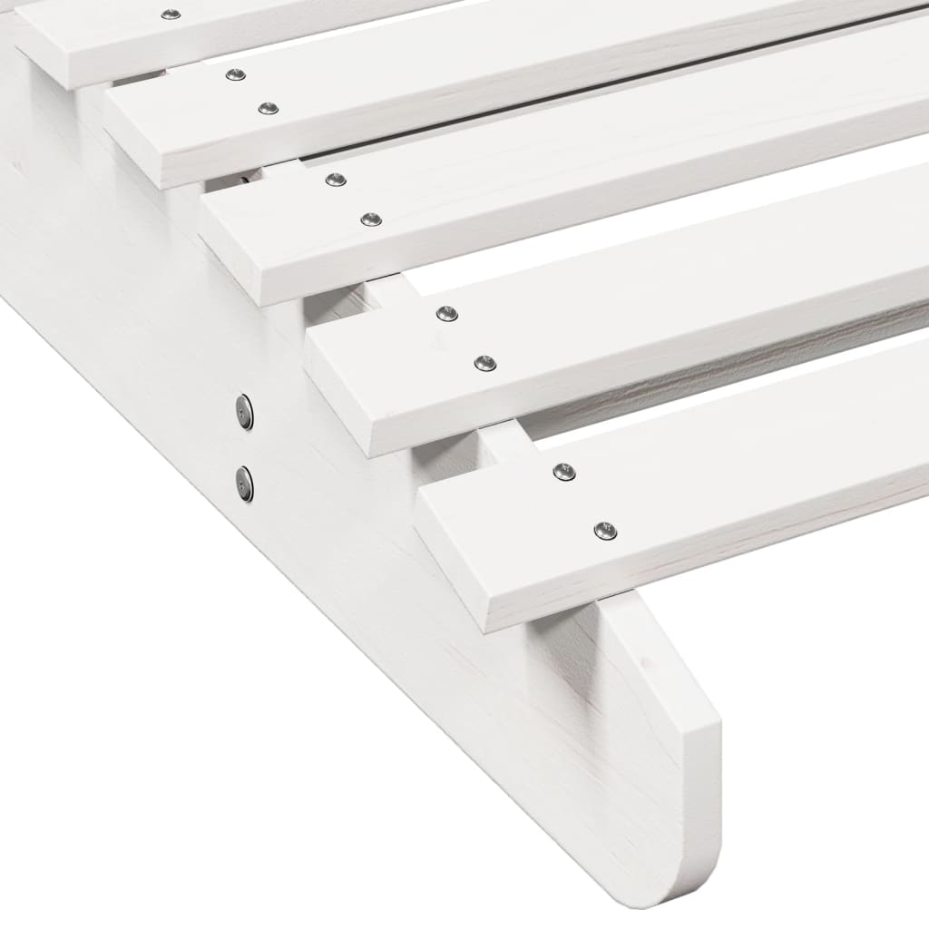 vidaXL Șezlong, alb, 205x70x31,5 cm, lemn masiv de pin