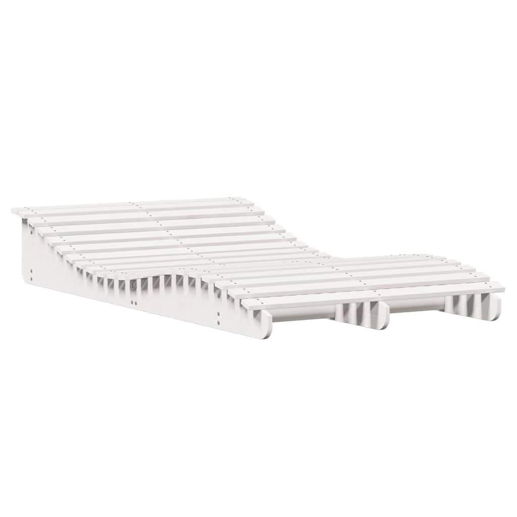 vidaXL Șezlong, alb, 205x110x31,5 cm, lemn masiv de pin